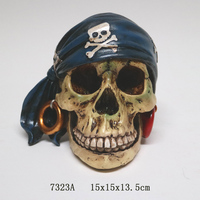 Tête de crâne en résine, sculpture artisanale d'halloween, tête de crâne pour la décoration de la maison, vente en gros