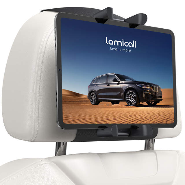 Lamicall STCH02 Foldable Car Headrest Mount Tablet Holder for Back Seat Space Saving Cradle 360 Rotatable Stand for Kids Road