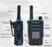Radio réseau 4G Anysecu F8 Plus sans limite de distance, talkie-walkie avec écran de 1,44 pouce, batterie de 4000 mAh pour la construction en extérieur