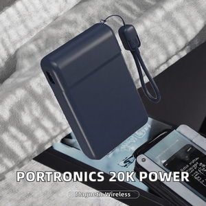 แบตเตอรี่สำรองแม่เหล็กไร้สาย 20000mAh 22.5W ชาร์จเร็วแบบ Type C PD พร้อมสายคล้องคอ ได้รับการรับรอง Qi2 สีฟ้า - Product Image 2