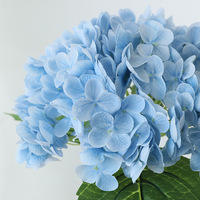 D-H001 bunga Hydrangea sentuhan asli putih, bunga hidrangea buatan untuk dekorasi rumah Tengah pernikahan