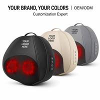 LEERCON Massagekissen für den Rücken mit Vibration, Knetfunktion, Wärmekompression, Rotlicht, Turmalin, Negativ-Ionen, 4 Geschwindigkeiten, PU-Leder
