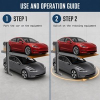 Système de stationnement compact à deux poteaux, élévateur de stationnement double empilement, économiseur d'espace pour voitures dans les hôtels et les installations de service