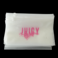 Sacs à fermeture éclair coulissante en CPE dépoli anti-poussière personnalisés, impression sérigraphique, pour emballage de leggings, lingerie et vêtements jetables, 100 pièces