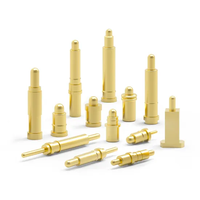 Connecteur de contact à ressort SMT Pogo Pin pour PCB, broches en alliage de laiton plaqué or, contacts de fraisage, broches droites, contact de soudure