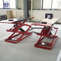Elevador de Tijera Hidráulico Ultrafino de Altura Media BJS BJS2828 de 4000 kg, Altura de Elevación de 1860 mm, Cambio Rápido de Neumáticos en 55s
