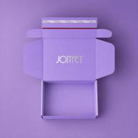 Boîte d'expédition de luxe sur mesure de haute qualité avec logo personnalisé, en carton ondulé violet, à ouverture facile avec bande déchirable, pour produits de soin de la peau - Usine tout-en-un