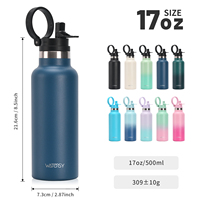 Gobelets de sport en acier inoxydable à double paroi 304 de 500 ml, personnalisables avec logo, vente en gros d'usine Watersy, cadeau écologique