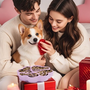 Vente en gros de gamelles pour chiens Watas anti-gloutonnes, à ventouse, durables, non toxiques, série Rose, à alimentation lente, en silicone arrondi - Product Image 3