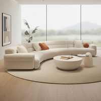 Ensemble de canapés sectionnels en tissu velours moderne, design créatif, canapé semi-circulaire pour hall de villa