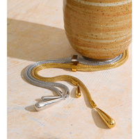 JINYOU 8087 Collier tendance en acier inoxydable plaqué or PVD, chaîne serpent, pendentif long, collier chaîne de pull