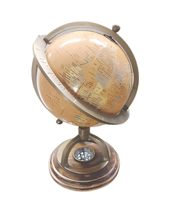 Globe terrestre vintage décoratif avec support en métal antique, décoration de bureau éducative, cadeau pour la maison ou le bureau - Product Image 1