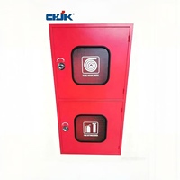 Armoire verticale en acier doux pour enrouleur de tuyau d'incendie avec double porte haut-bas, coffre de rangement durable pour hydrant d'incendie