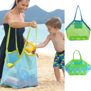 Sac fourre-tout en maille verte avec bordure bleue, ouverture supérieure, accessoire de natation unisexe - Product Image 5