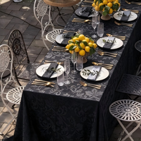 Nappe de table en jacquard de luxe, polyester tissé, pour hôtel, banquet, salle à manger, taille sur mesure