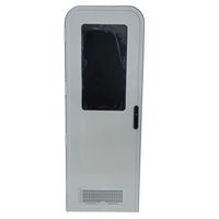 Porte d'entrée de caravane/camping-car MEIDI 622*1623mm en alliage d'aluminium avec verre acrylique et rideau occultant, taille personnalisée, verrouillage à 3 points