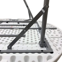 Table ronde pliante en plastique HDPE de 60 pouces (5 pieds) pour événements, fêtes, mariages et banquets, couleur blanche