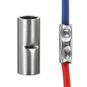 BN series pure Copper Tube Tin plated/tinned Long middle joint Non-Insulated Naked bare Butt Splice connector