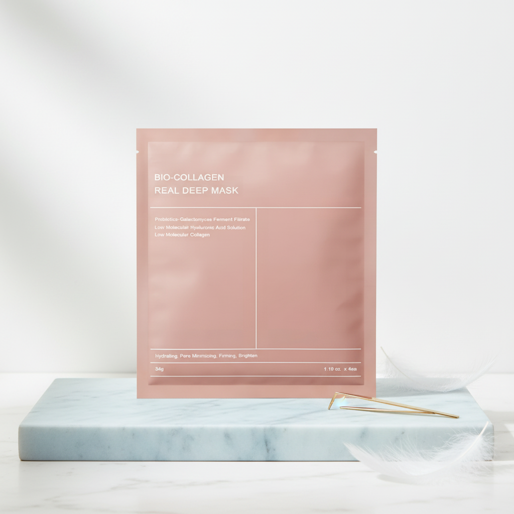 Pink Bag with full white mask