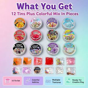 ของเล่นดินน้ำมันคริสตัลรูปเปลือกหอยสีฟ้าวิบวับ ประดับด้วยกลิตเตอร์ ของเล่นเสริมพัฒนาการ ของชำร่วยงานปาร์ตี้ ขายส่ง บรรจุในกระป๋องโลหะ ของขวัญ - Product Image 3