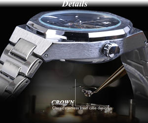 時計男性手首カスタムダイヤル超薄型relojステンレス鋼モントレオム男性アイスアウトスケルトントゥールビヨンメカニカルウォッチ - Product Image 2