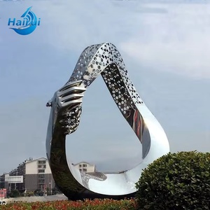 Decoración Artística Grande para Exteriores, Escultura Hecha a Mano de Acero Inoxidable Personalizada, Decoración Moderna para Paisajes Urbanos, Jardín de Villa - Product Image 4