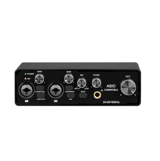 GAX-MR22 Professional Sound Card Asio Audio Sound Card 2 Channel USB Audio Interface With Mic Preamplifier for Recording Studio