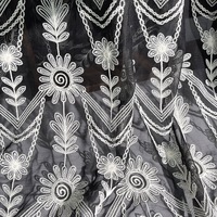 Tissu en maille florale respirant et hydrosoluble, dentelle 100% coton pour robe brodée ou hawaïenne, tissu en coton