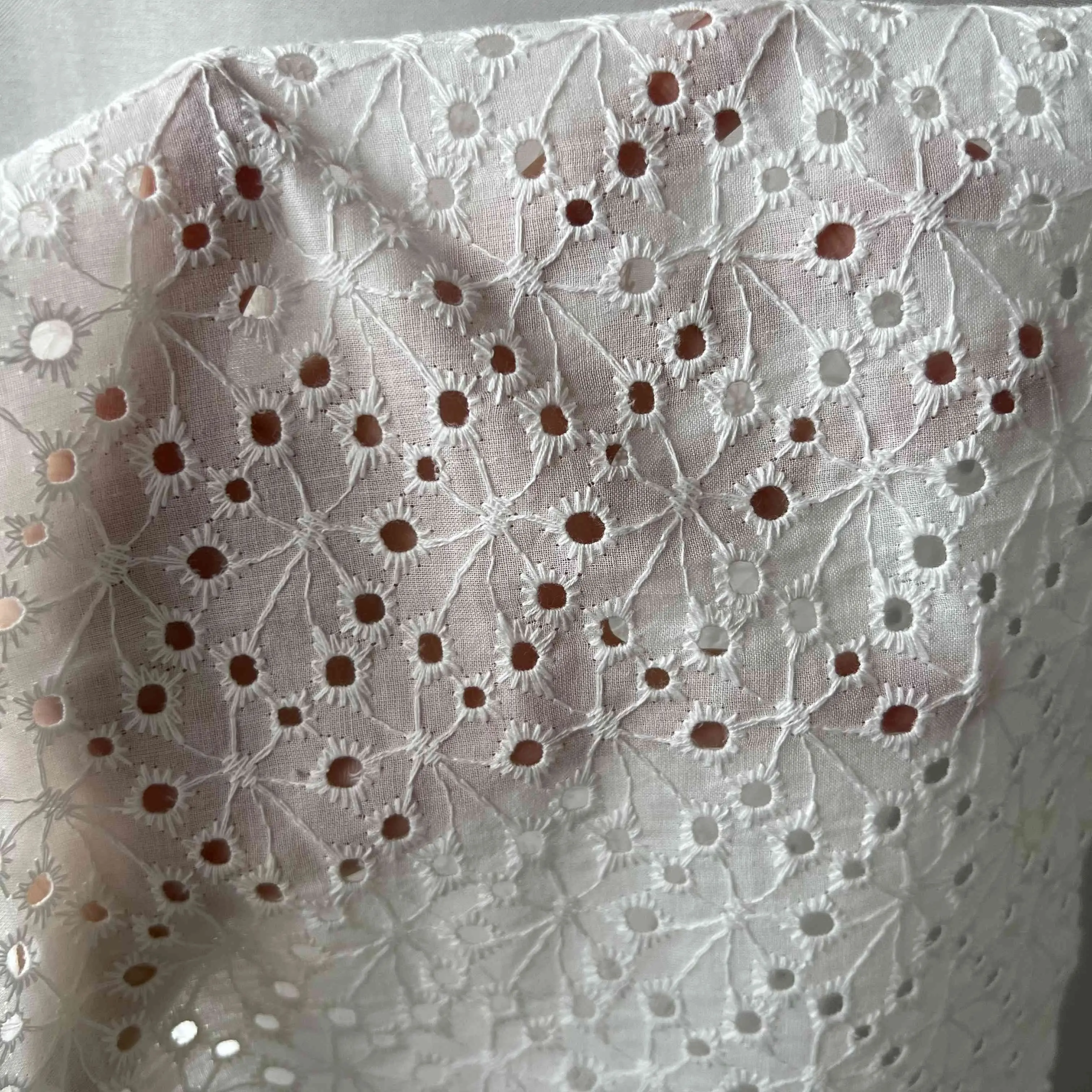 New beautiful wholesale high quality custom color design 100 cotton 3d embroidery flower lace fabric for dress