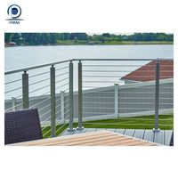 Rampe à câbles moderne sur mesure en acier inoxydable pour escalier, balcon et terrasse