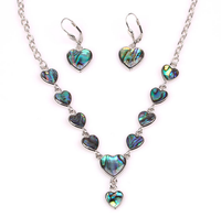 Ensembles de collier et de boucles d'oreilles en coquille d'ormeau de fête de personnalité naturelle pour femmes