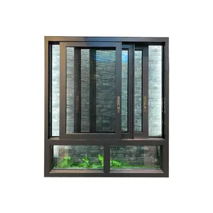 Sliding Window Stained Glass Sound Proof Sliding Aluminum Windows Popular 3 Tracks Design Customized Stainless Steel