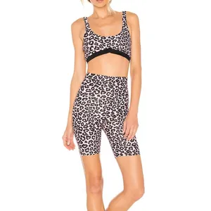 Shorts personalizados de leopardo, shorts estampados de leopardo, nylon elástico de 4 vias, spandex para mulheres, bicicleta