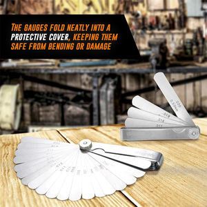 <span class=keywords><strong>2</strong></span>-teiliges Zoll-und metrisches Füllmesser-Set Gerade und versetzte Reparatur werkzeuge für die Messung von Ventil-und Zündkerzen lücken - Product Image 6