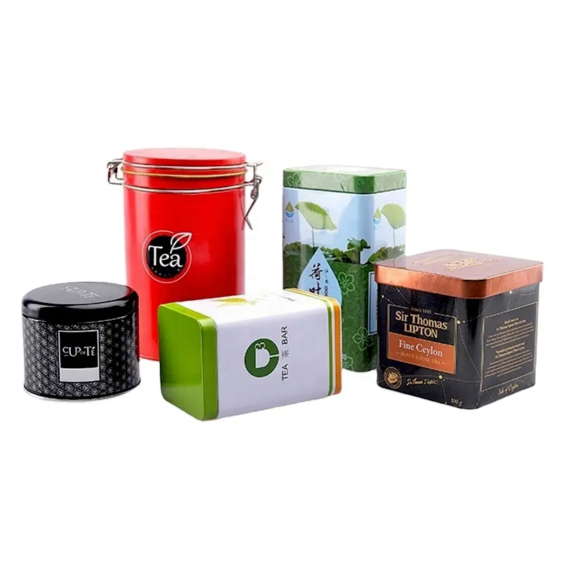 Lata redonda de té de hojas sueltas personalizada al por mayor, lata de metal para granos de café, caja de lata, contenedor de lata