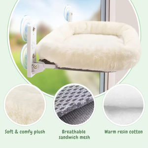 Foldable Cat Window Bed Pet Cat Hammock Perch Bed for Window with 4 Strong <b>Suction</b> <b>Cups</b> Soft Cat Bed - Product Image 2