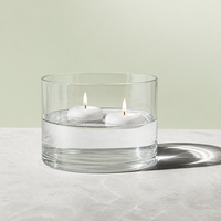 Porte-bougie en verre transparent de 130 mm de diamètre, bol en verre rond pour centre de table d'événement, décoration de la maison