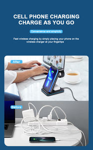 Support de <span class=keywords><strong>chargeur</strong></span> sans fil 3 en 1 15W, Station de charge rapide sans fil à <span class=keywords><strong>Induction</strong></span> magnétique pour <span class=keywords><strong>13</strong></span> <span class=keywords><strong>Apple</strong></span> - Product Image 4