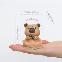 Figurine en résine Capybara Panda Zen, Statue d'animal mignonne, Décoration de bureau relaxante, Ornement d'étagère pour la maison et le bureau, Cadeau apaisant
