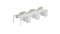 Poste de travail modulaire en bois moderne pour 6 personnes, cloisons de bureau, prises de courant, armoires de rangement, espace de travail d'entreprise 5