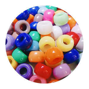 Perles en plastique acrylique coloré de 6*9 mm, perles en forme de baril, perles à gros trous, bijoux, tresses de cheveux, bricolage pour enfants, emballage personnalisé - Product Image 2