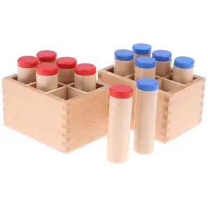 Custom high quality montessori teaching sensorial educational toy wooden sound box for preschool child