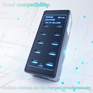 <span class=keywords><strong>Chargeur</strong></span> USB 50W 10 ports pour iPhone iPad <span class=keywords><strong>Kindle</strong></span> Samsung Xiaomi Station de charge - Product Image 6