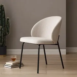 2024 New Design Upholstered Velvet Metal Leg Dining Chairs Leisure Style For Hotel Bedroom School Restaurant Furniture