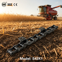 Cadena Agrícola Tipo S42, Piezas de Equipo de Cosecha de Acero Aleado de Alta Resistencia con Accesorio K1