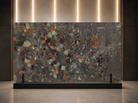 Dalle de marbre poli Rainbow Stone pour panneau mural TV, plan de toilette de salle de bain, comptoir de bar, contour de cheminée, plateau de table, rehausseur d'escalier