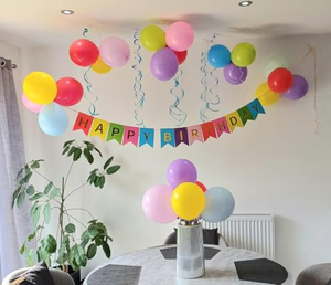 Guirnalda de Feliz Cumpleaños, Decoración de Pared para Fiesta de Cumpleaños, Guirnalda de Papel Colgante con Estampado Dorado, Artículos de Decoración para Fiesta de Cumpleaños - Product Image 2