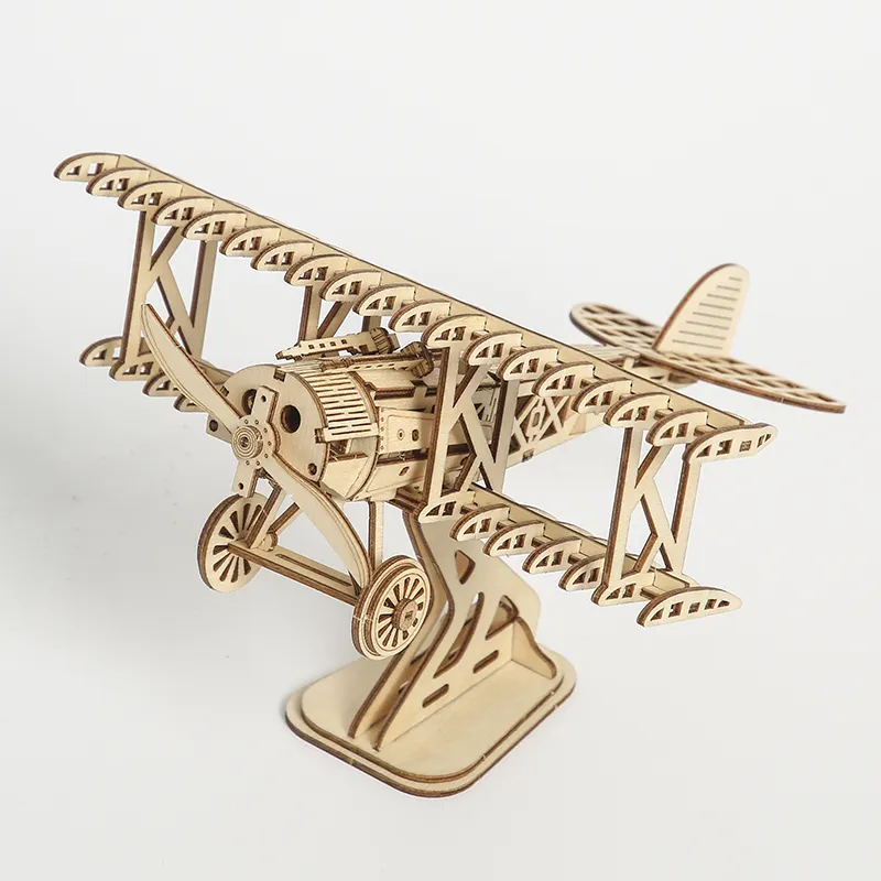 ODM OEM new DIY Wooden model puzzle set wooden Handicraft Toys 105pcs 3d Wooden Airplane Model Puzzle