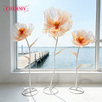 Décorations de mariage en gros, grandes et hautes, ensemble de supports de fleurs géantes romantiques en soie, fleurs artificielles géantes sur pied