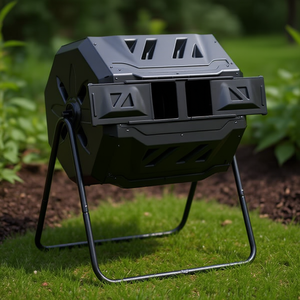 Aérateur de compost manuel extérieur noir 162L pour la fabrication d'engrais de jardin - Product Image 2